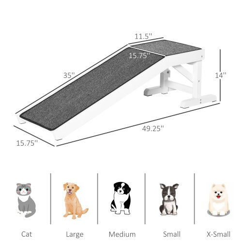 Ramp For Dog Bed, Pet Ramp For Dog With Non-slip Carpet And Top Platform