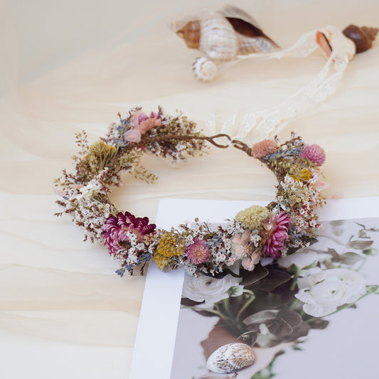 Baby Breath Crown, Dried Crown, Bride Crown, Wedding Crown, Daily Crown, Party Crown, Birthday Crown