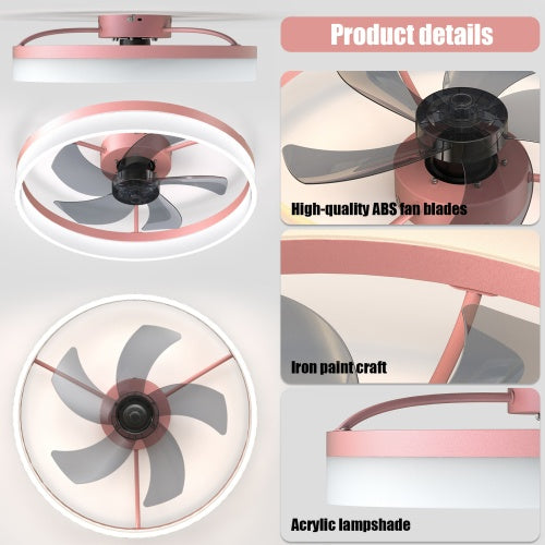 Ceiling Fan With Light Dimmable LED Recessed Mount Slim Modern Ceiling Fan Unavailable Platforms