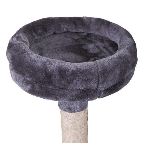 Cat Tree Cat Tower With Catching Ball, Plush Mat, Ladder And Indoor Cat Apartment, Gray