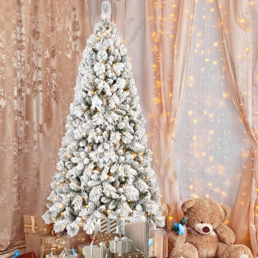 4 5 6  7  7.5  8 9  Ft PVC Hard Needle Mixed Flocked Tree