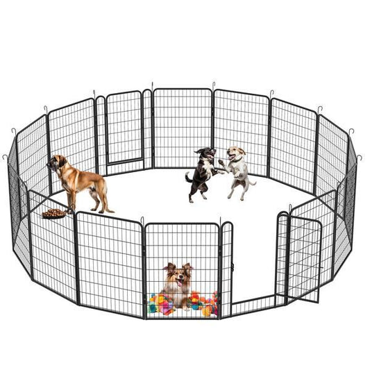 16 Pieces Of Heavy-duty Metal Pet Sports Fence