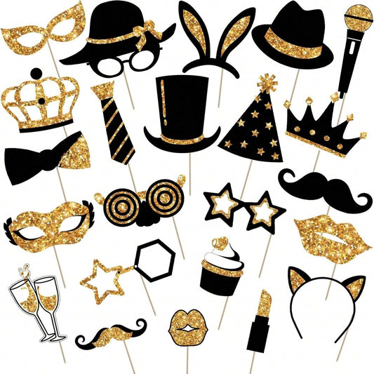 24 Pieces Party Photo Booth Props