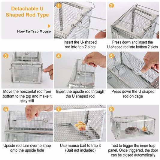 Mouse Trap, Galvanized Iron Mouse Control Bait Catcher