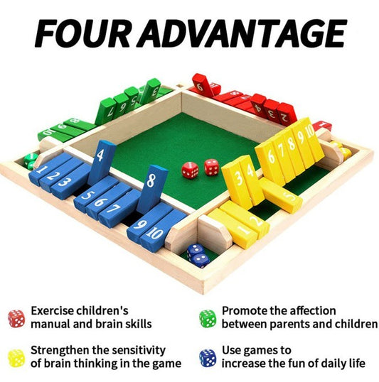 Dice Game,2-4 Player Family Wooden Board Table Math Games For Adults And Kids, 8 Dices Classics Tabletop Version Games For Classroom,Home,Party Or Pub